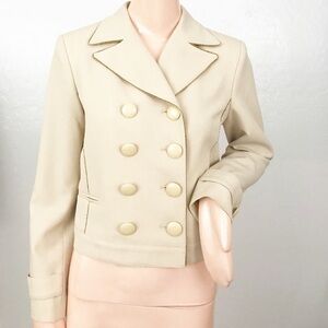 Bern And Mort Beige Double Breasted Cropped Jacket